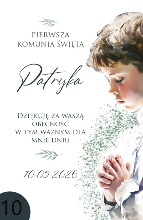 75mm x115 Komunia Chłopca Podziękowanie Magnes Basic 3D